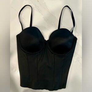 Victoria's Secret Low Back Bustier 
"Back Off Baby" 38C New W/Tags, Black